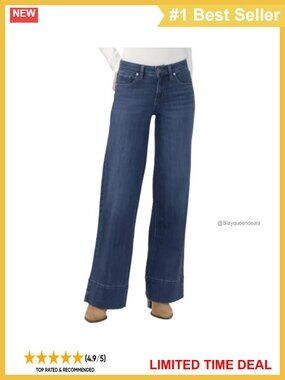 Wide Leg Curvy Fit Mid Rise Jeans 22 Inch Leg Opening Zero Gap Waist
